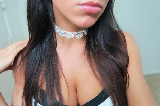 White Crochet Lace Choker