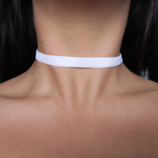 White Velvet Choker