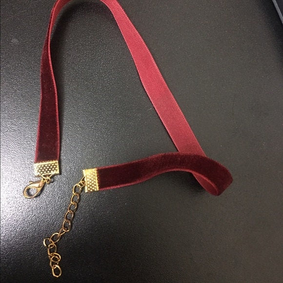 Burgundy Velvet Choker