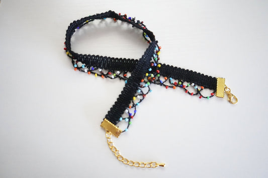 Holiday Lights Beaded Choker
