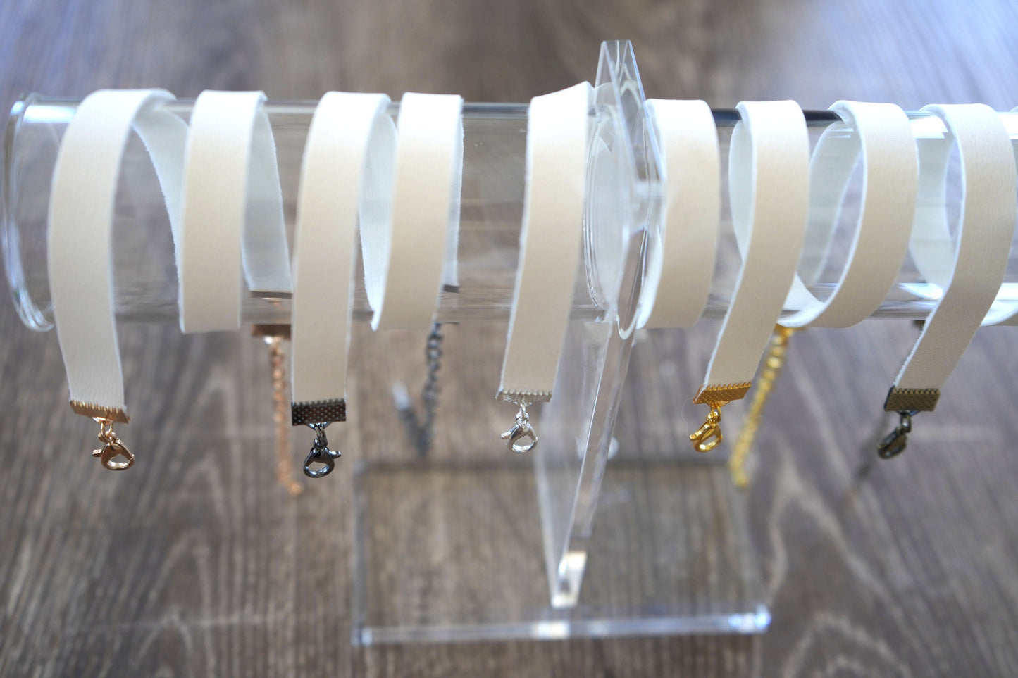 White Vegan Leather Choker • Ultra Comfortable Lined & Stretchy • 3/8ths Width Gothic Choker