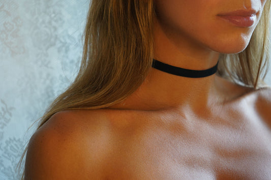 Matte Black Ultra Suede Choker • Super Comfortable Stretch