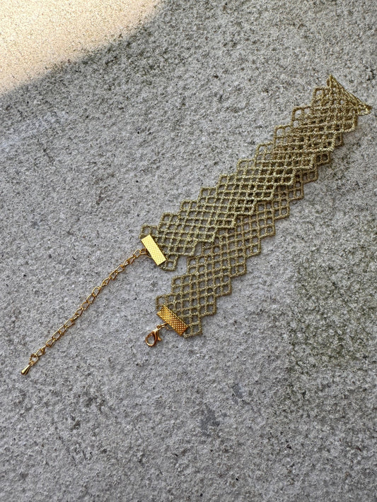 Gold Mesh Lace Choker