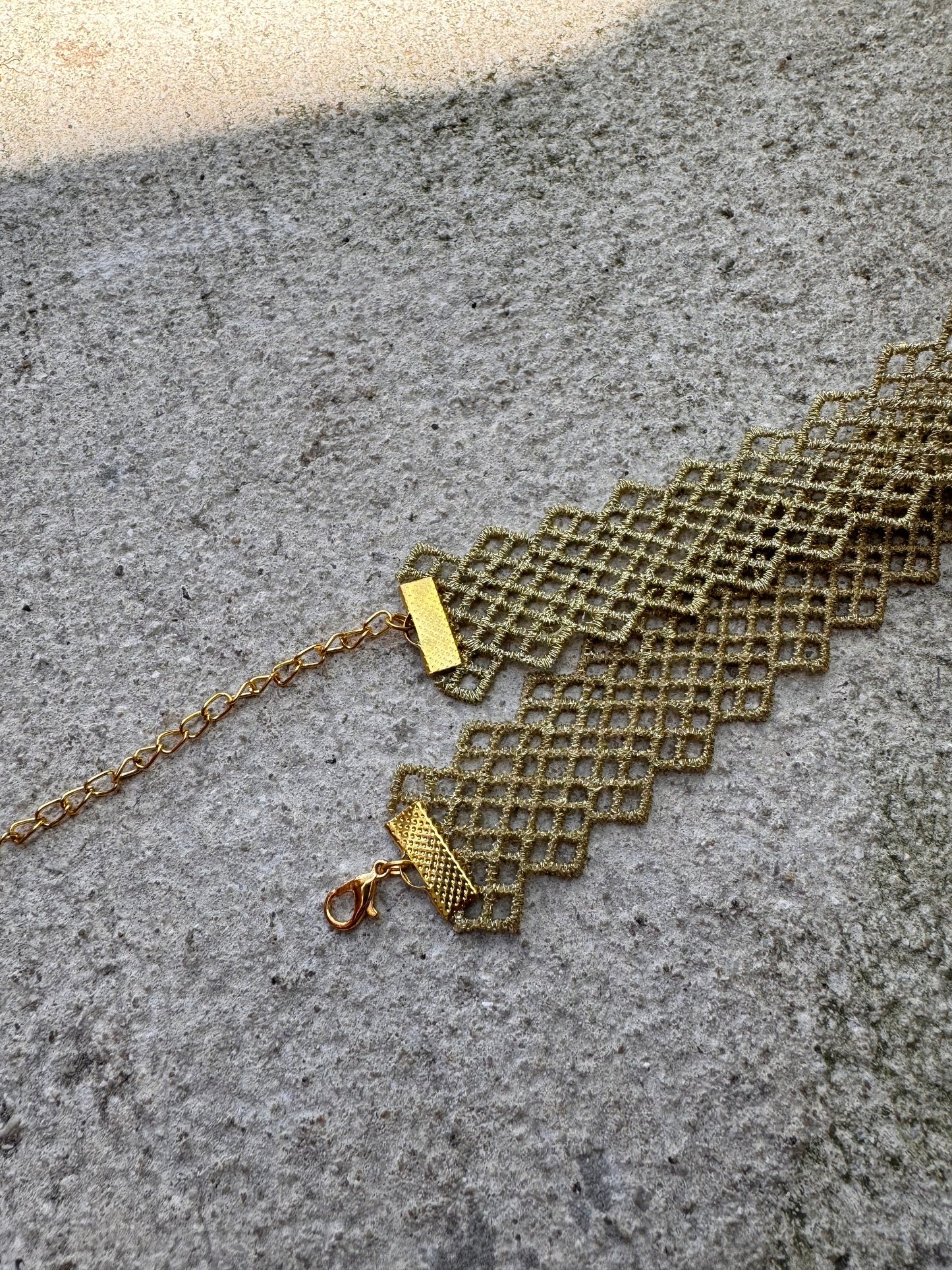 Gold Mesh Lace Choker