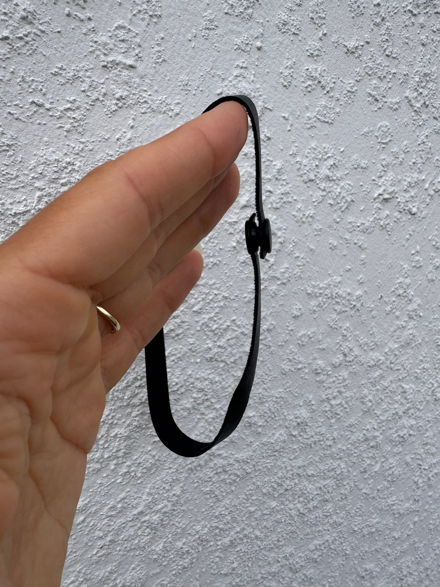 Vegan Leather Snap Closure Variation Choker • Hypoallergenic • Metal Free • Ultra Comfortable Lined & Stretchy • 3/8ths Width Choker