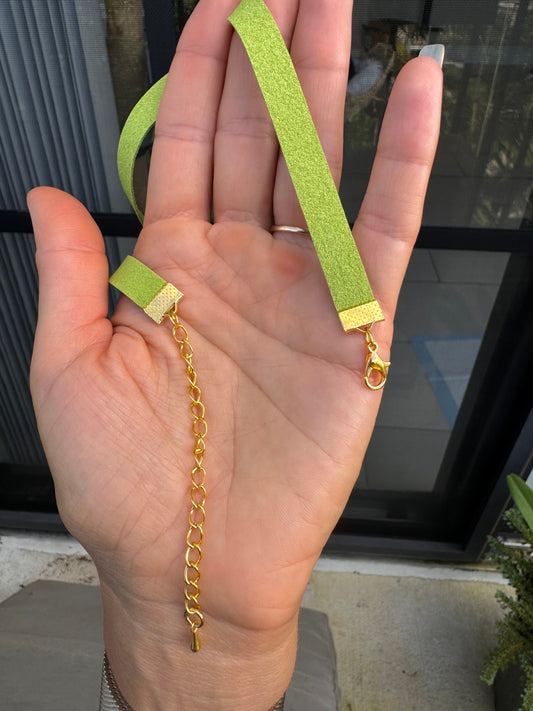 Lime Green Ultra Suede Choker • Super Comfortable Soft Stretch
