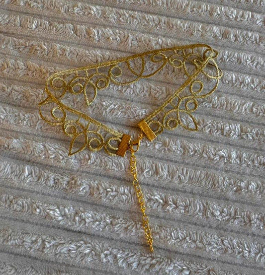 Golden Swirl Lace Choker