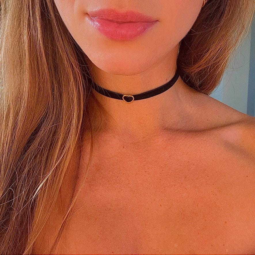 Heart Slide Tie Choker • Multiple Color Options • Hypoallergenic Metal-Free Closure