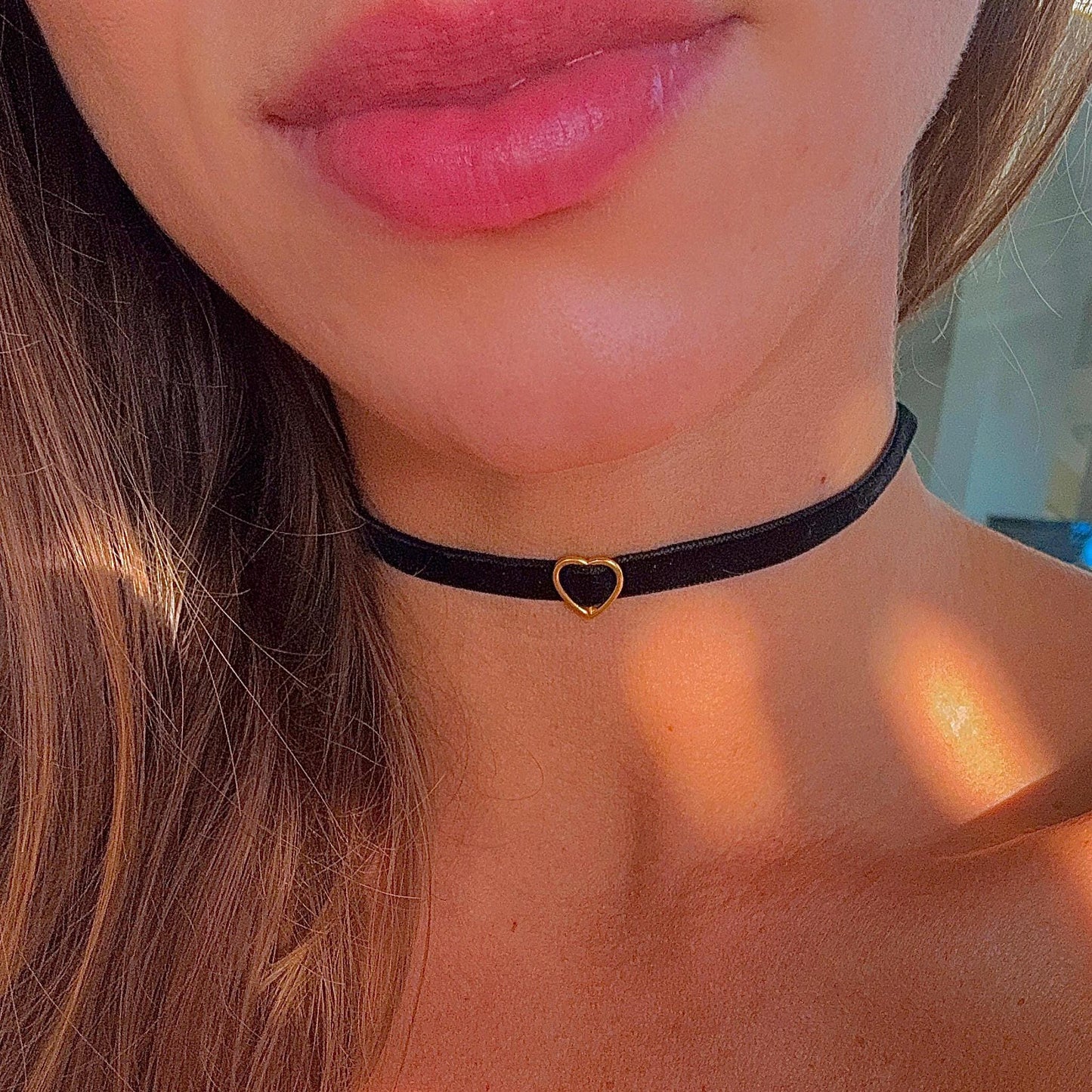 Heart Slide Tie Choker • Multiple Color Options • Hypoallergenic Metal-Free Closure