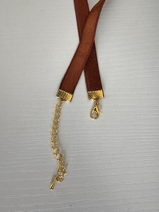 Chocolate Satin Non-Velvet Choker • Ultra Comfortable Elastic