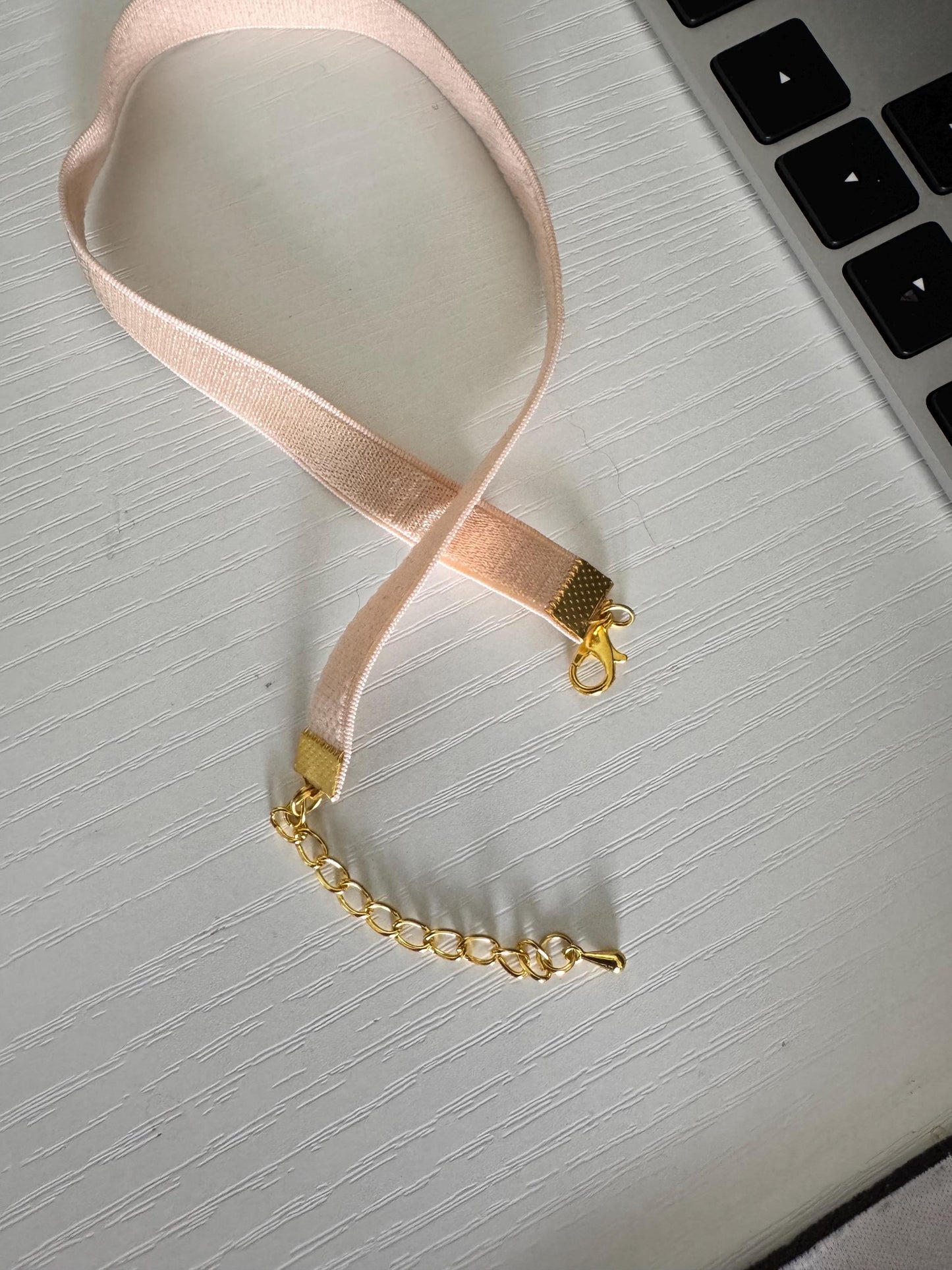 Blush Satin Non-Velvet Choker • Ultra Comfortable Elastic