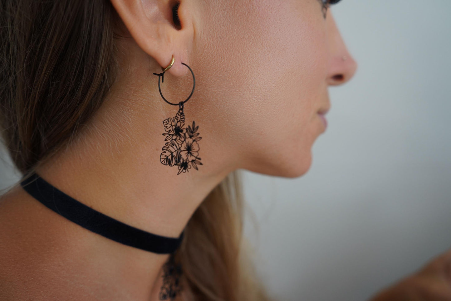Choker & Earrings Bundle • Exotic Flowers