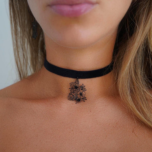 Choker & Earrings Bundle • Exotic Flowers