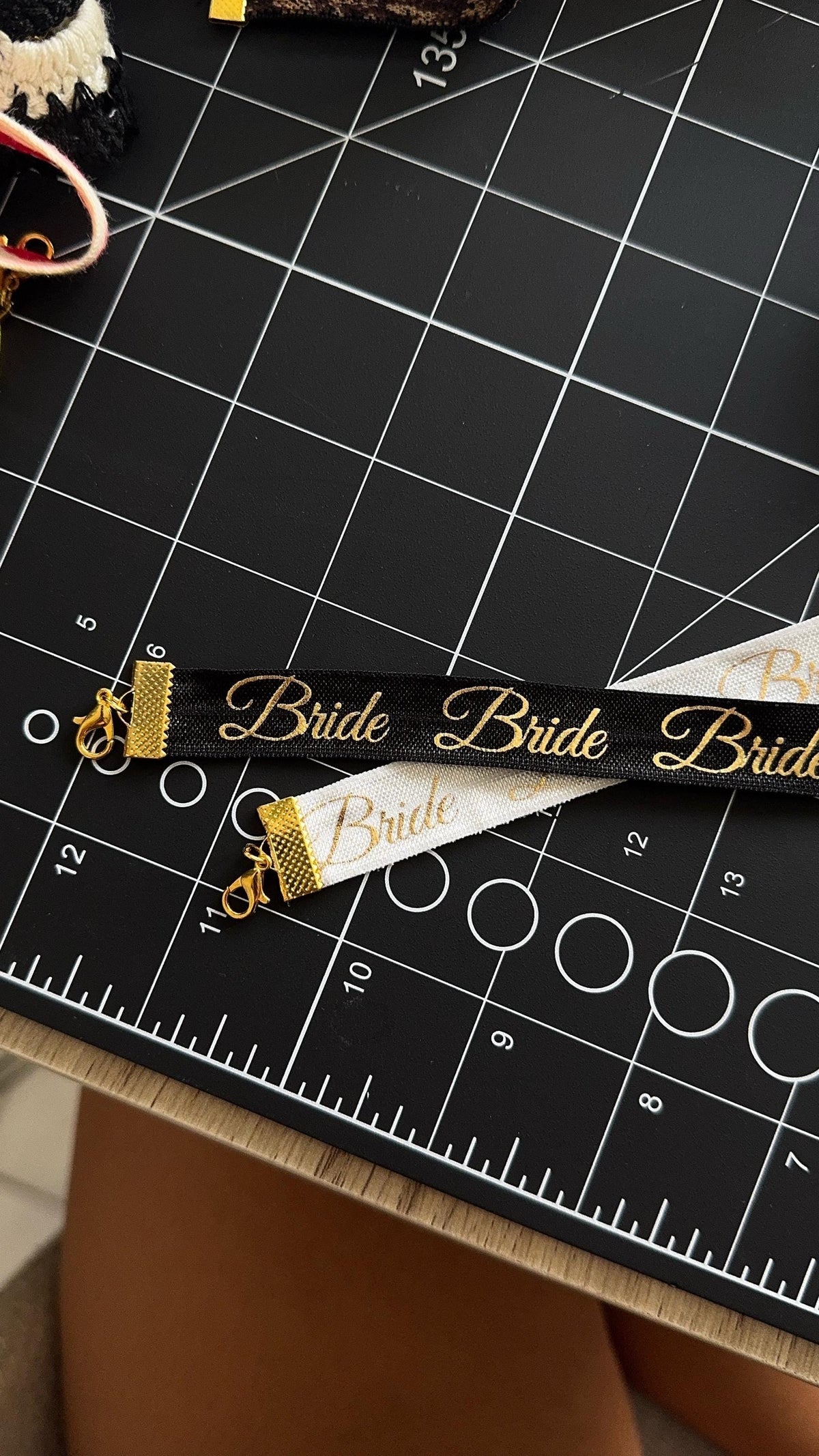 Bride Written Pattern Elastic Choker • Fun Bridal Shower Gift Necklace