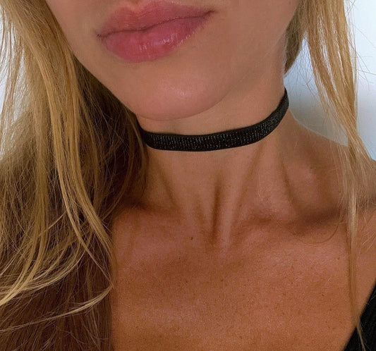 Black Sparkle Elastic Choker
