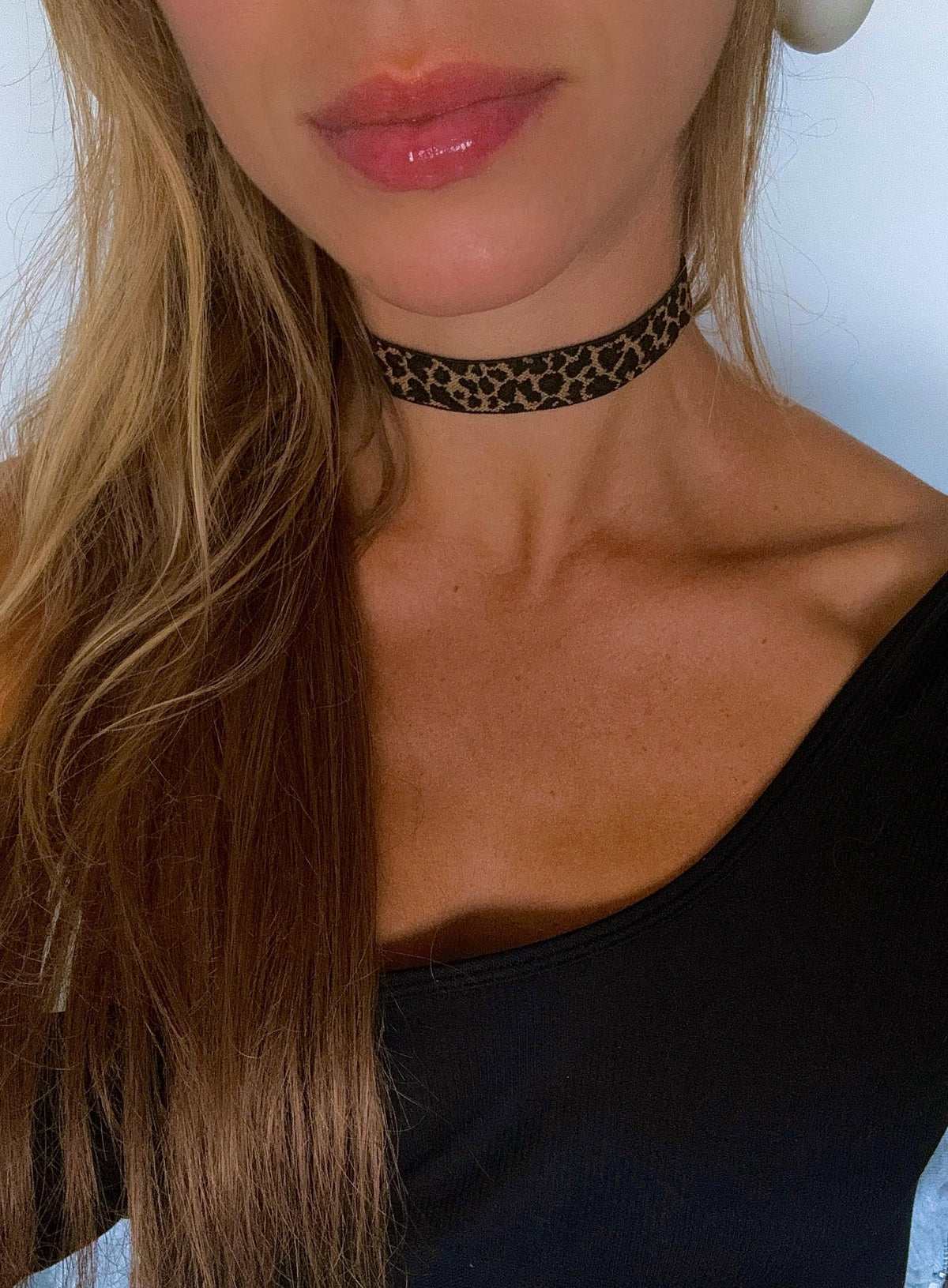 Leopard Print Elastic Choker • Fun Comfortable Stretchy Girls Choker