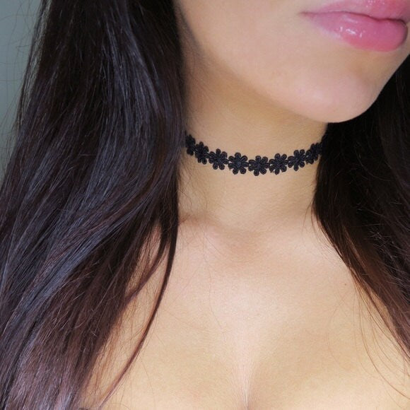 Black Flower Choker