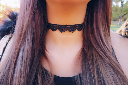 Black Crochet Lace Choker