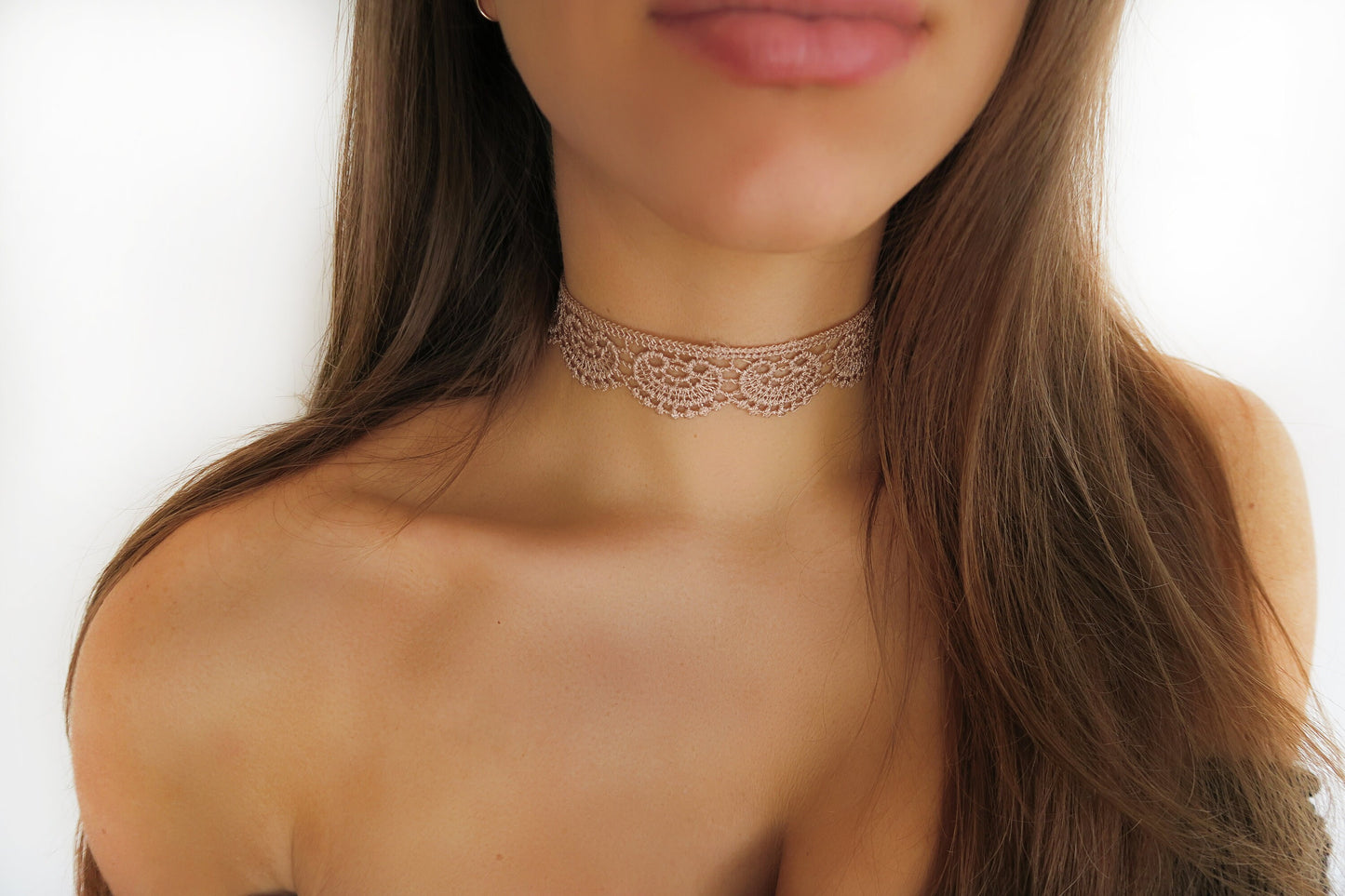 Beige Crochet Lace Choker