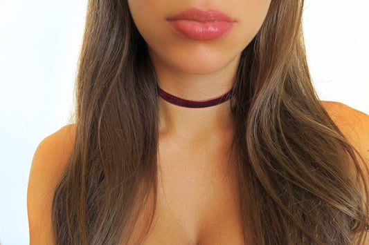 Burgundy Velvet Choker