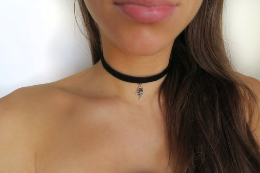 Rose Charm Choker