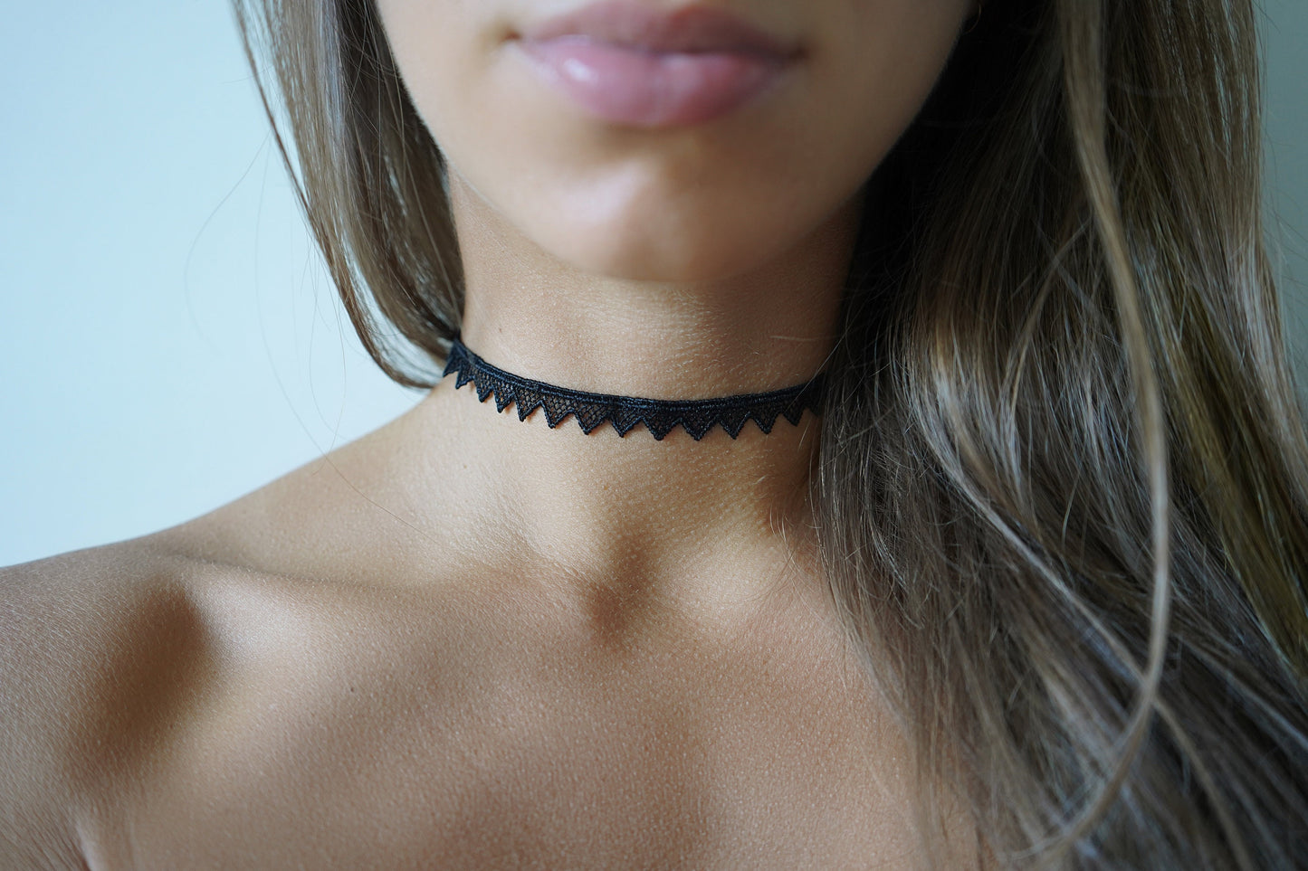 Black Triangle Lace Choker