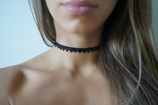 Black Triangle Lace Choker