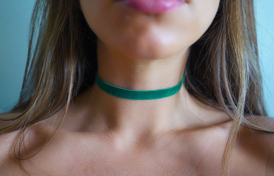 Emerald Green Velvet Choker • Ultra Comfortable Stretch Velvet