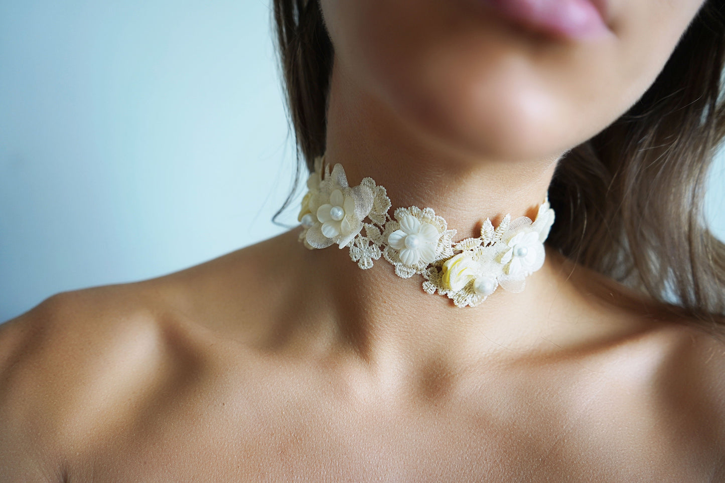 Apricot Lace Bridal Choker