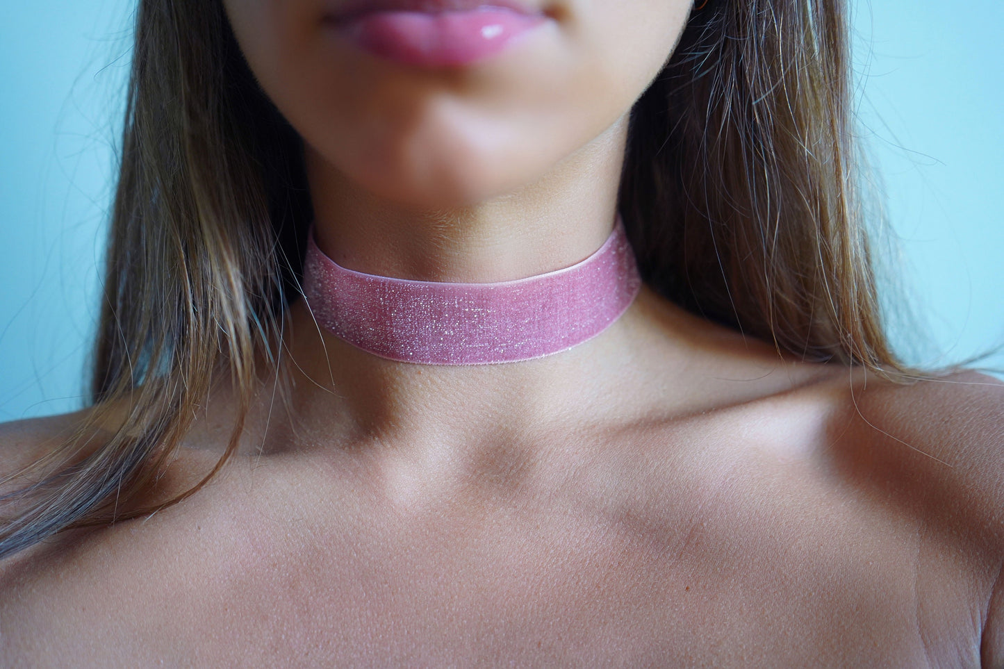 1" Pink Glitter Choker