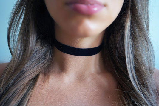 5/8" Black Velvet Choker • Ultra Comfortable Stretch Velvet