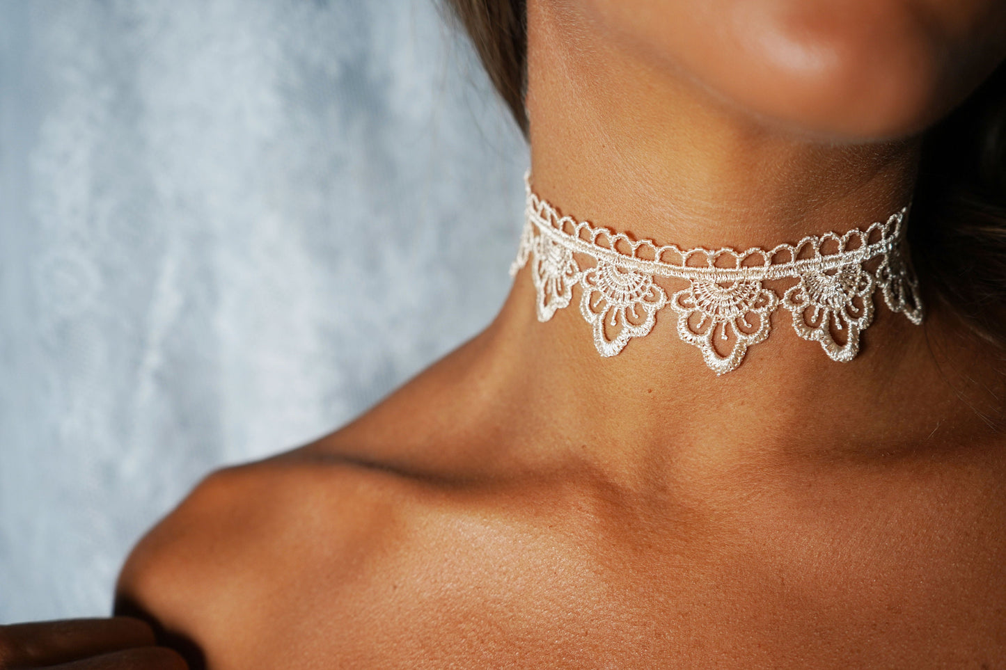 Cream Crochet Lace Choker