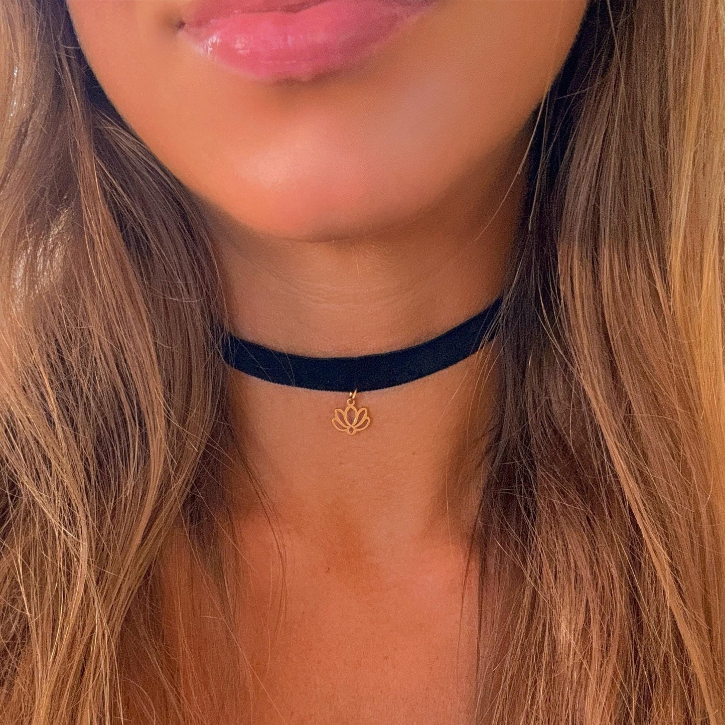 Lotus Charm Choker