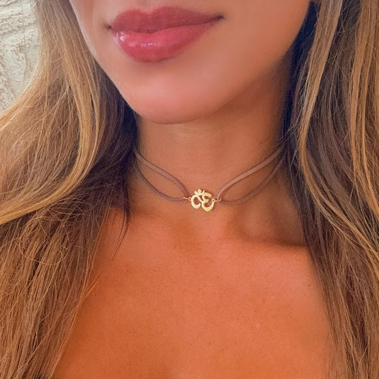 Layered Gold Ohm Charm Choker