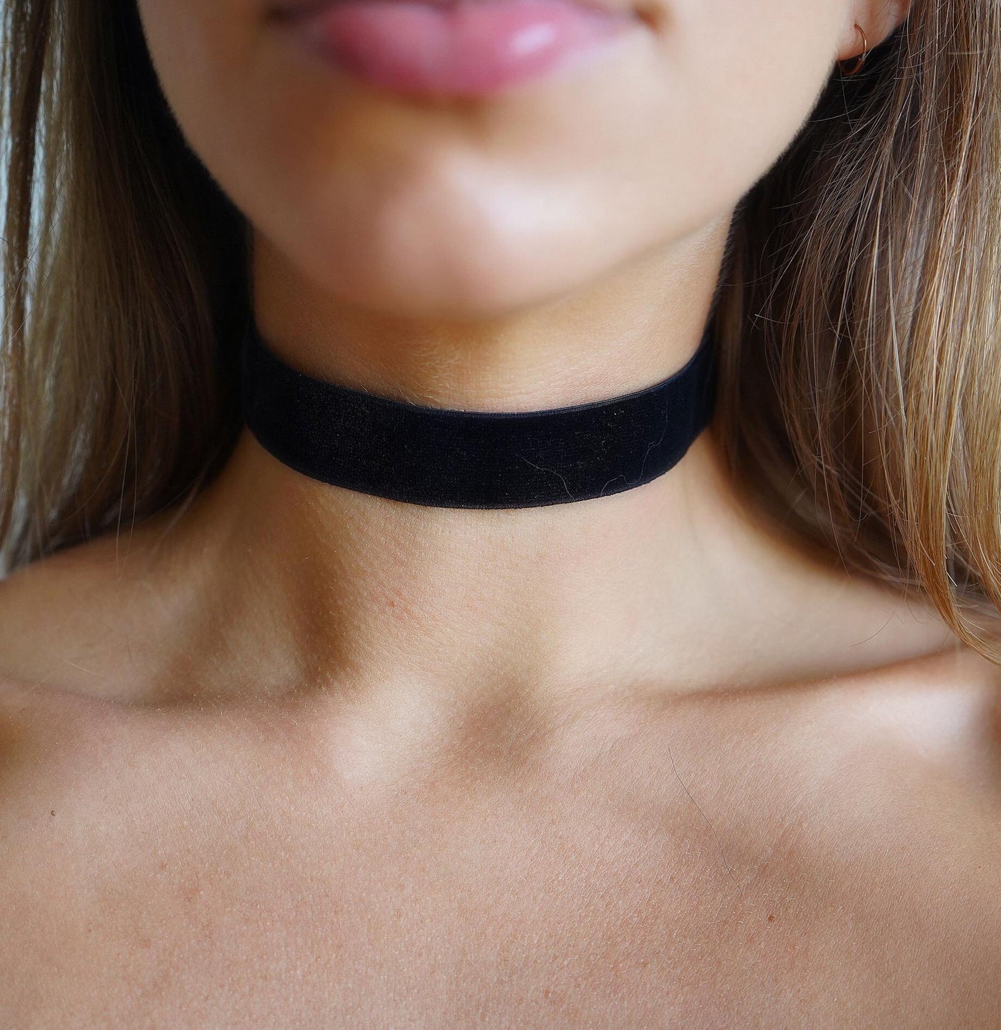 3/4" Black Velvet Choker • Ultra Comfortable Stretch Velvet