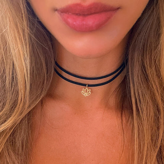 Layered Lotus Charm Choker