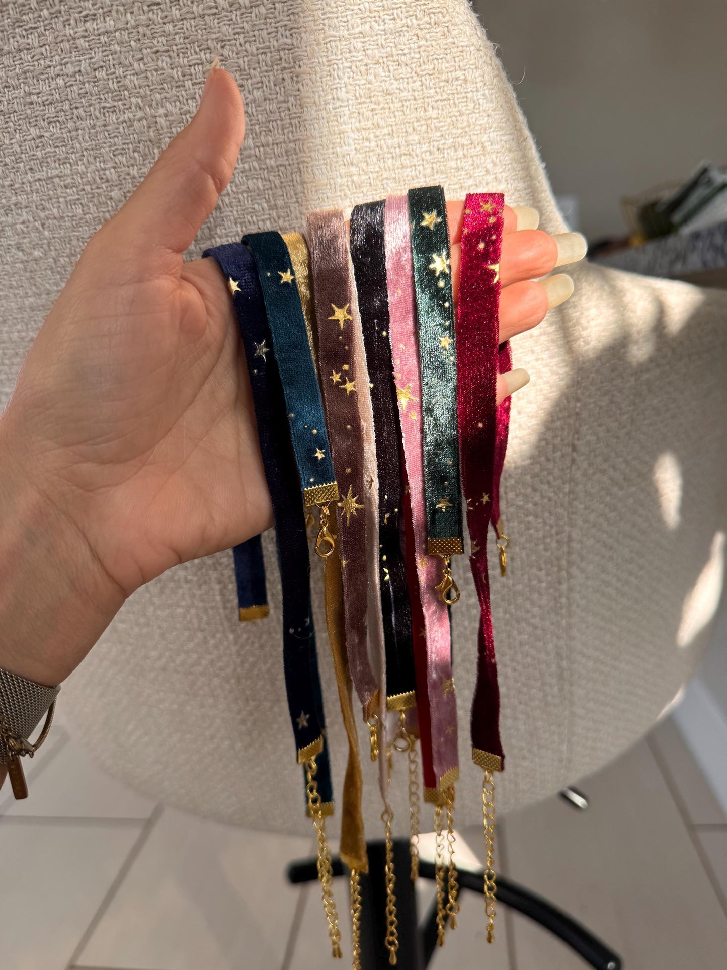 Night Sky Choker • Double Sided Velvet Star Necklace