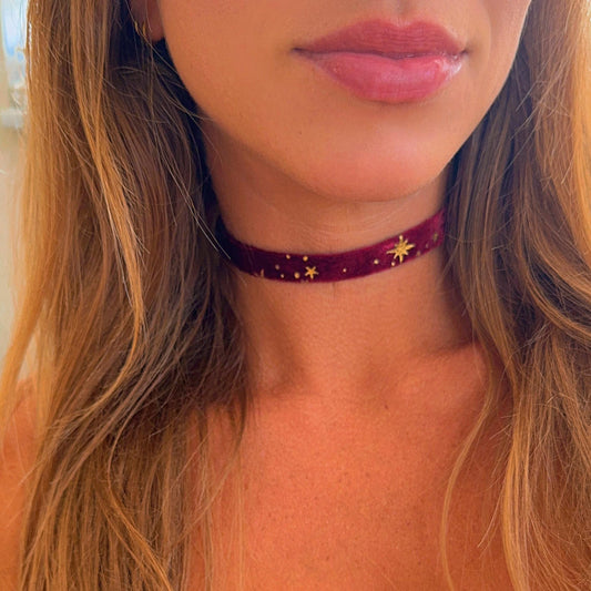 Night Sky Choker • Double Sided Velvet Star Necklace