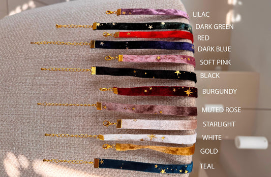 Night Sky Choker • Double Sided Velvet Star Necklace