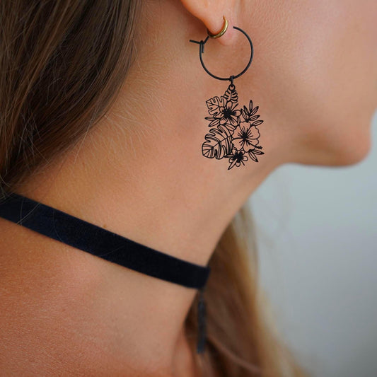 Choker & Earrings Bundle • Exotic Flowers