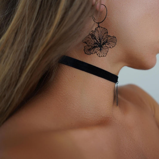 Choker & Earrings Bundle • Hibiscus Flowers
