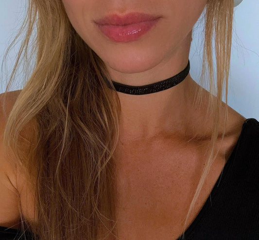 Black Sparkle Elastic Choker