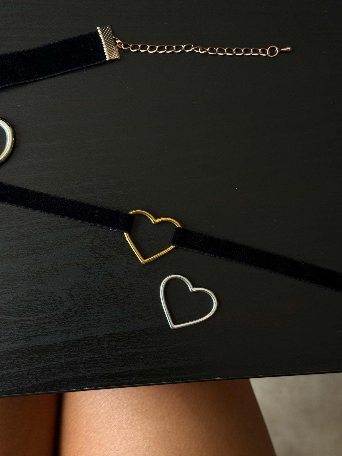 Heart Choker • 3/8ths Inch Width • Comfortable Elastic Velvet