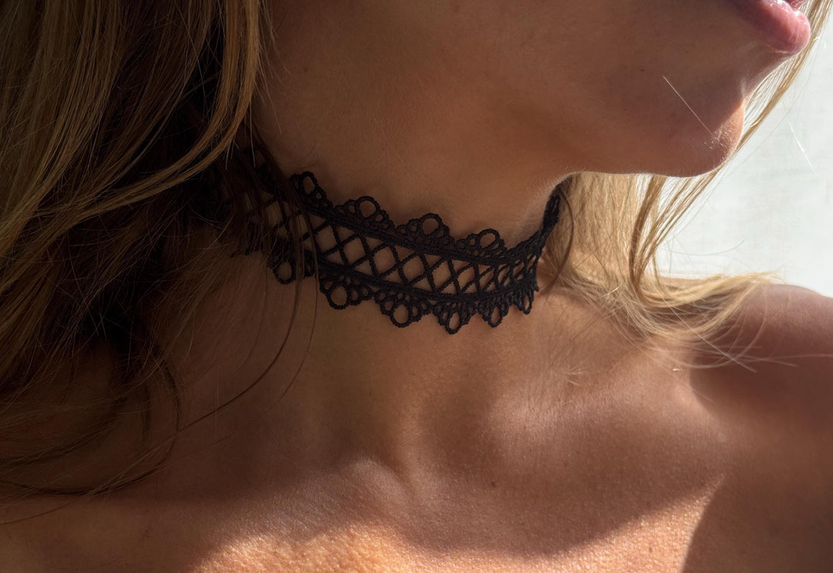 Victorian Lace Choker Necklace • Customizable • Multiple Color Options