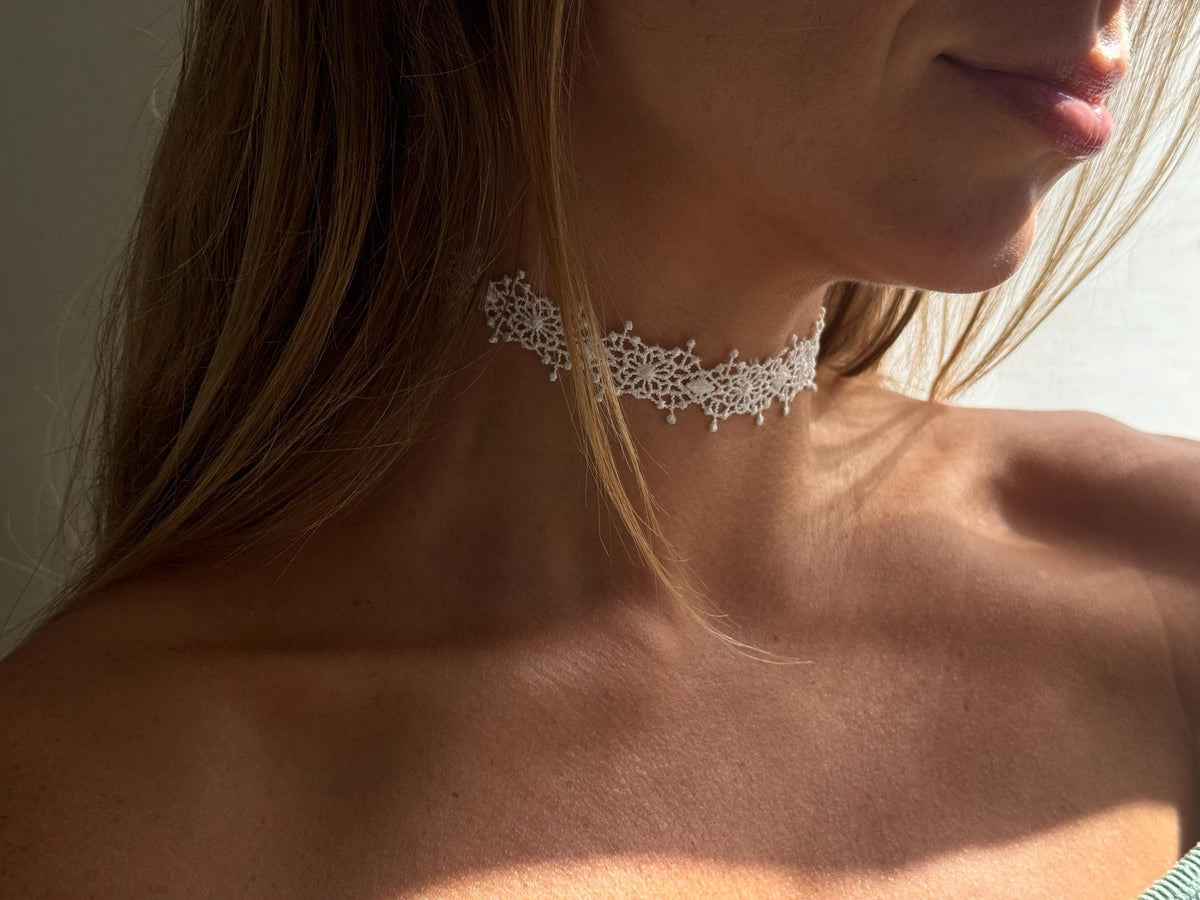 Celestial Gothic Lace Choker Necklace • Customizable • Multiple Color Options