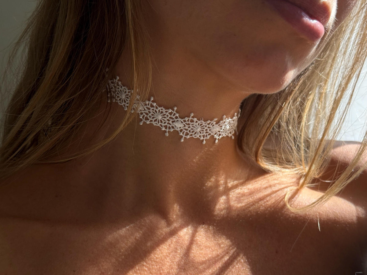 Celestial Gothic Lace Choker Necklace • Customizable • Multiple Color Options